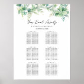 Eukalyptus Garden Wedding 6 Table Seating Charts Poster (Vorne)
