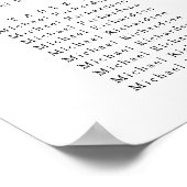 Eukalyptus Garden Wedding 9 Table Seating Charts Poster (Ecke)