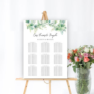 Eukalyptus Garden Wedding 9 Table Seating Charts Poster