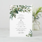 Eukalyptus Garden Wedding  Einladung (Stehend Vorderseite)