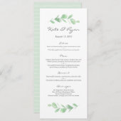 Eukalyptus garden Wedding Menu Card Menükarte (Vorne/Hinten)