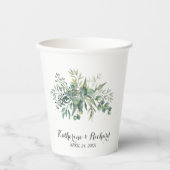 Eukalyptus Garden Wedding Paper Cups Pappbecher (Vorderseite)
