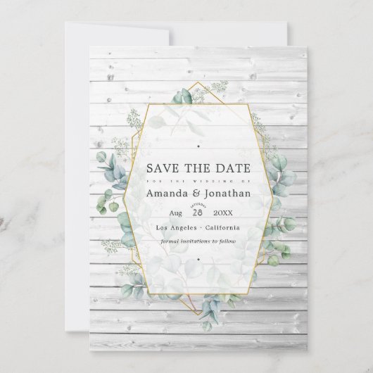 Eukalyptus Garden Wedding Save The Date (Vorderseite)