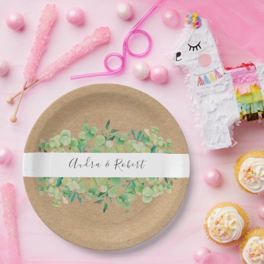 Eukalyptus Garland Wedding Pappteller (Party)