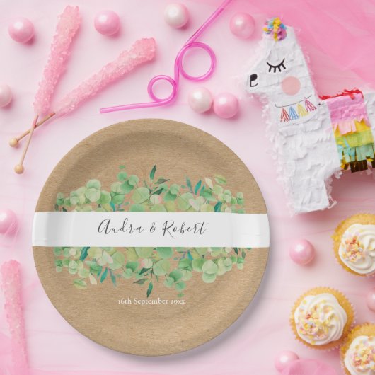 Eukalyptus Garland Wedding Pappteller (Party)