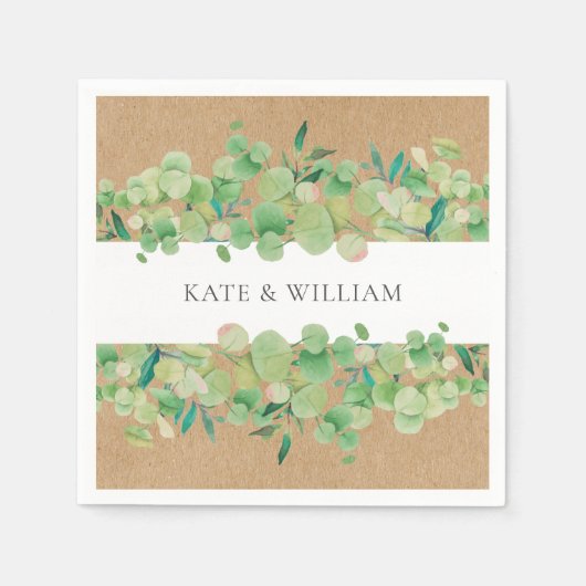 Eukalyptus Garland Wedding Serviette (Vorderseite)