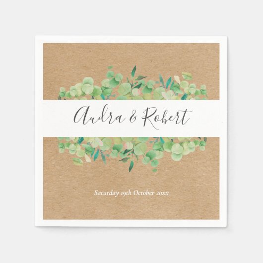 Eukalyptus Garland Wedding Serviette (Vorderseite)