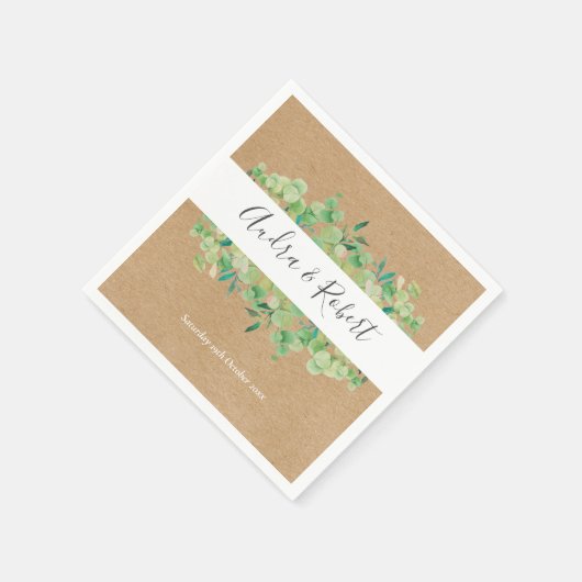 Eukalyptus Garland Wedding Serviette (Ecke)