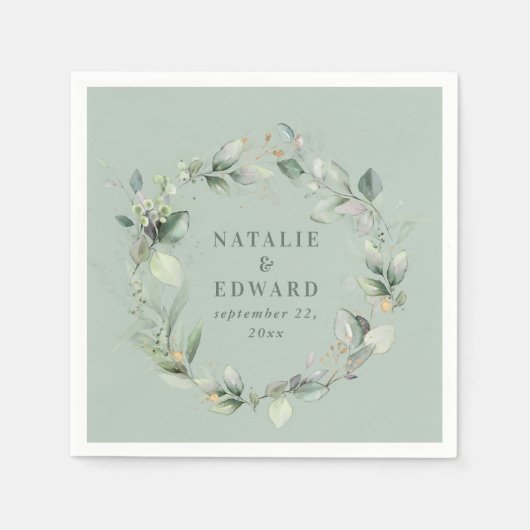 Eukalyptus-Gastgeschenk für Hochzeiten Serviette (Vorderseite)