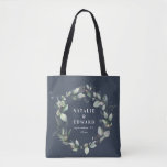 Eukalyptus-Gastgeschenk für Hochzeiten Tasche<br><div class="desc">Watercolor eucalyptus elegante marineblaue Hochzeitsfeier bevorzugt Kekse. Teil einer kompletten Hochzeitssuite</div>