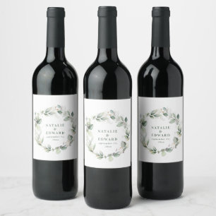 Eukalyptus-Gastgeschenk für Hochzeiten Weinetikett