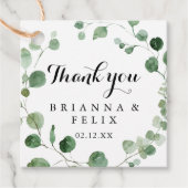 Eukalyptus Gastgeschenk Hochzeit Geschenkanhänger (Vorderseite)