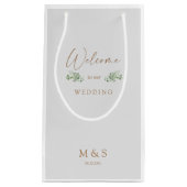 Eukalyptus-Gastgeschenk Hochzeit Gray & Gold Kleine Geschenktüte (Vorderseite)