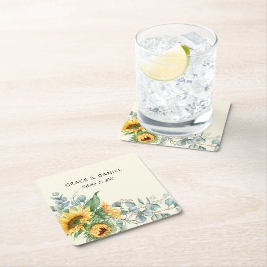 Eukalyptus-Gastgeschenk Hochzeit Rechteckiger Pappuntersetzer (Vor Ort)