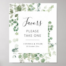Eukalyptus-Gastgeschenke Hochzeiten-Poster Poster