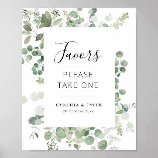 Eukalyptus-Gastgeschenke Hochzeiten-Poster Poster (Vorne)