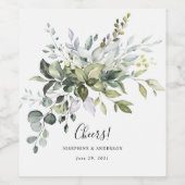 Eukalyptus-Gastgeschenke Hochzeiten Weinetikett (Einzelnes Label)
