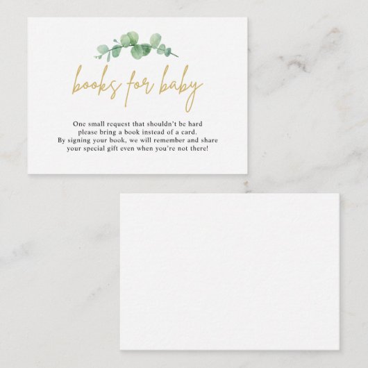 Eukalyptus-Gebinde für Babybettkarten Begleitkarte (Vorne/Hinten)