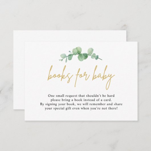 Eukalyptus-Gebinde für Babybettkarten Begleitkarte (Vorne/Hinten)