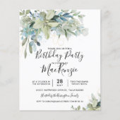 Eukalyptus Geburtstagspartei Einladung (Vorderseite)