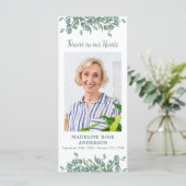 Eukalyptus-Gedenkgedicht Beerdigung Foto der Gebet Menükarte (Stehend Vorderseite)