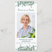 Eukalyptus-Gedenkgedicht Beerdigung Foto der Gebet Menükarte (Vorderseite)