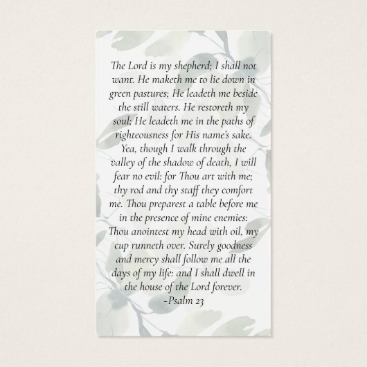 Eukalyptus-Gedenkkarte (Rückseite)