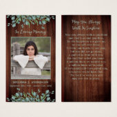 Eukalyptus-Gedenkkarte für rustikales Beileid (Vorne & Hinten)