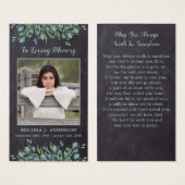 Eukalyptus-Gedenkkarte für rustikales Foto (Vorne & Hinten)