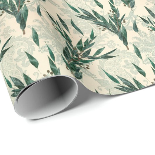 Eukalyptus-gekachelt Geschenkpapier (Rolleneckpunkt)