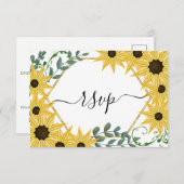 Eukalyptus-Gelbe Blüte RSVP Karte (Vorne/Hinten)