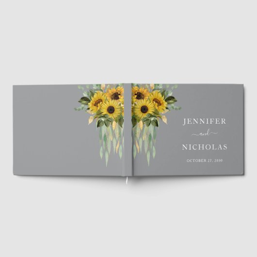 Eukalyptus-Gelbe Hochzeit im Herbst Gästebuch (Voll)