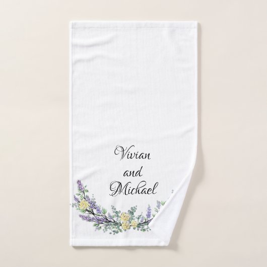 Eukalyptus gelbe Rosen Aquarellfarbe Bad Badhandtuch Set (Handtuch)