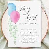 Eukalyptus-Gender-Aufdeckung von Aquarellblasen Einladung