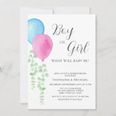 Eukalyptus-Gender-Aufdeckung von Aquarellblasen Einladung (Vorderseite)