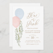 Eukalyptus-Gender-Aufdeckung von Aquarellblasen Einladung (Vorne/Hinten)