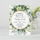 Eukalyptus Gender Neutral Brunch Baby Dusche Einladung (Stehend Vorderseite)