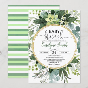 Eukalyptus Gender Neutral Brunch Baby Dusche Einladung