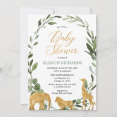 Eukalyptus geneneutrale Goldsafari Einladung (Vorderseite)