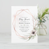 Eukalyptus geometric Baby Shooter Einladung (Stehend Vorderseite)