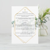 Eukalyptus Geometric Baptisc Empfang Menükarte (Stehend Vorderseite)