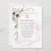 Eukalyptus Geometric Bat Mitzvah Einladung (Vorderseite)