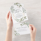 Eukalyptus Geometric Book Request Baby Dusche All In One Einladung (Abreißen)