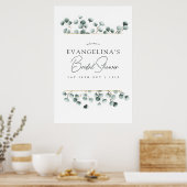 Eukalyptus Geometric Brautparty Willkommen Poster (Küche)
