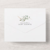 Eukalyptus Geometric Diaper Raffle Baby Dusche All In One Einladung (Rückseite)