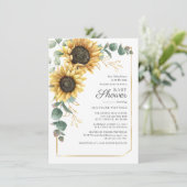 Eukalyptus Geometric Floral Baby Dusche Sonnenblum Einladung (Stehend Vorderseite)