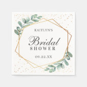 Eukalyptus Geometric Gold Foil Brautparty Serviette (Vorderseite)