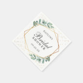 Eukalyptus Geometric Gold Foil Brautparty Serviette (Ecke)