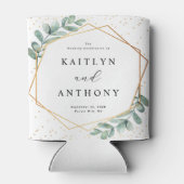 Eukalyptus Geometric Gold Foil Wedding Dosenkühler (Rückseite)