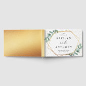 Eukalyptus Geometric Gold Foil Wedding Gästebuch (Voll)